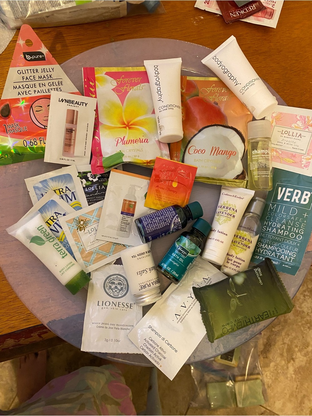 Assorted Travel Size Beauty & Bath Sample Lot - Pink & Green Accents